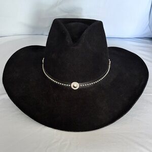 Bradford Western Black Cowboy Hat Resistol Wool Mint Size 6 7/8 Country Music